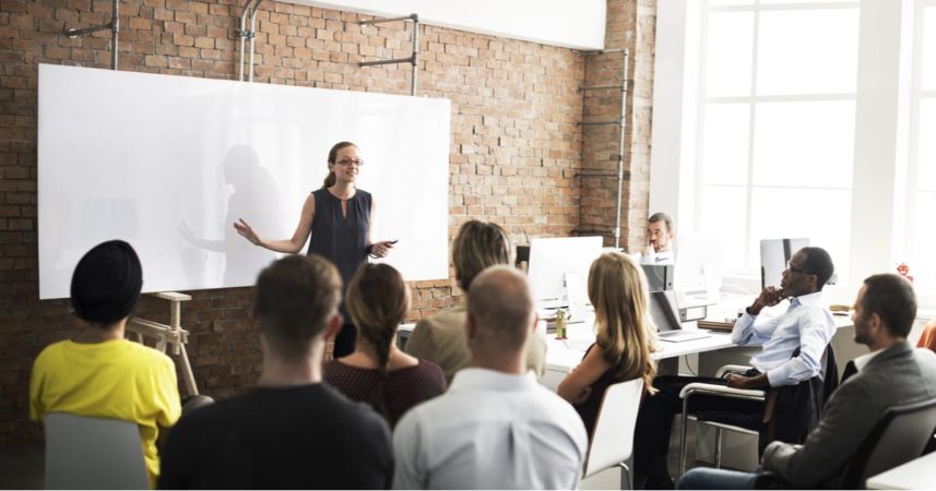 woman teaching class