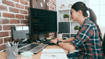 Woman Using Computer