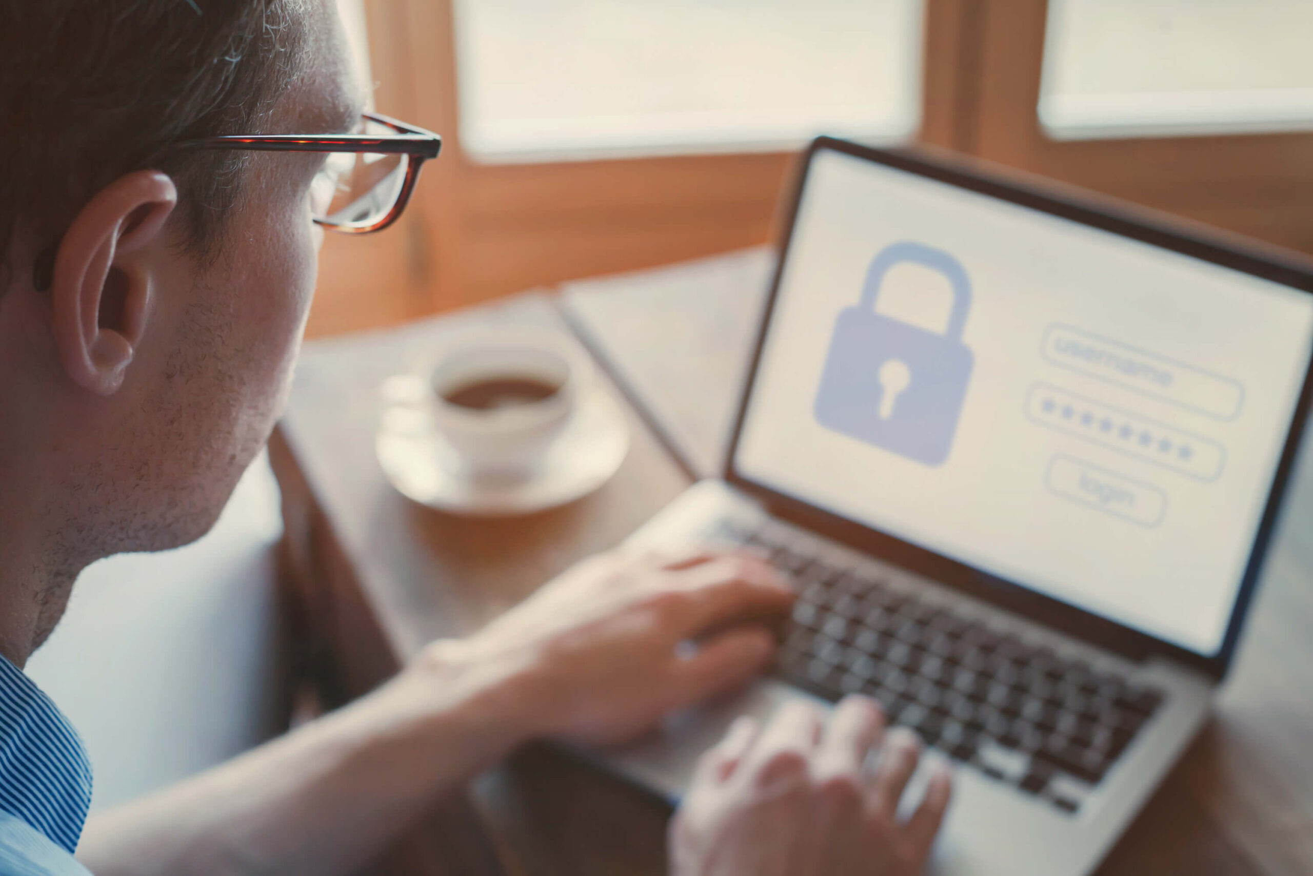 Man using computer