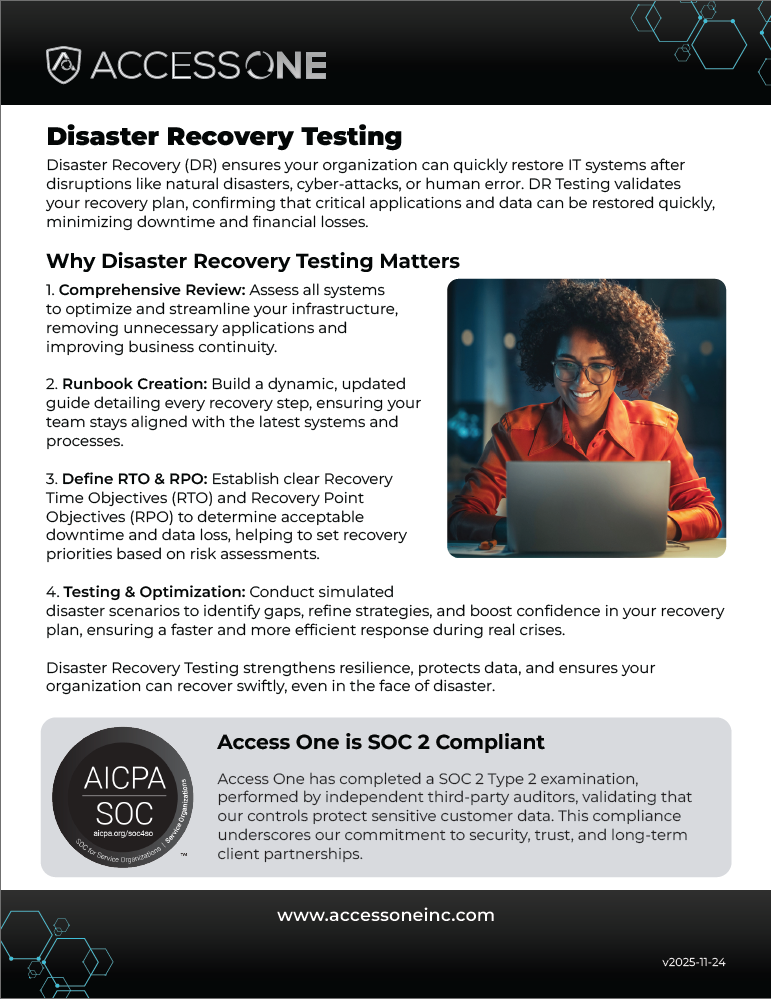 cybersecurity disaster recover testing