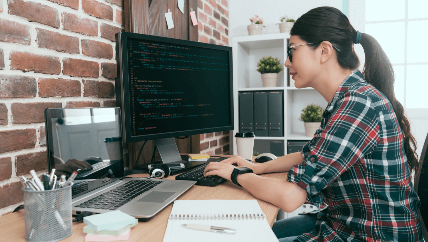 Woman Using Computer